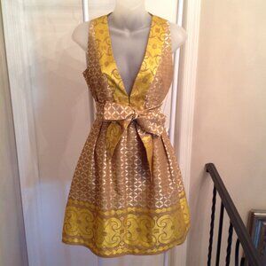 Tracy Feith Silk Plunge Sleeveless Asymmetrical Print Cocktail Mini Dress XP XSP